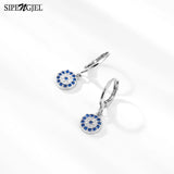 SIPENGJEL Zircon Evil Eye Pendant Earrings Mini Turkey Earrings For Women