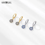 SIPENGJEL Zircon Evil Eye Pendant Earrings Mini Turkey Earrings For Women