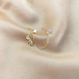 Bear Stud Earrings Crystal Star Tassel Drop Earrings Statement Jewelry Gift