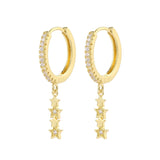 Geometric Drop Earrings Star Heart Pendant Hoop Earrings Party Jewelry