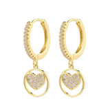 Geometric Drop Earrings Star Heart Pendant Hoop Earrings Party Jewelry