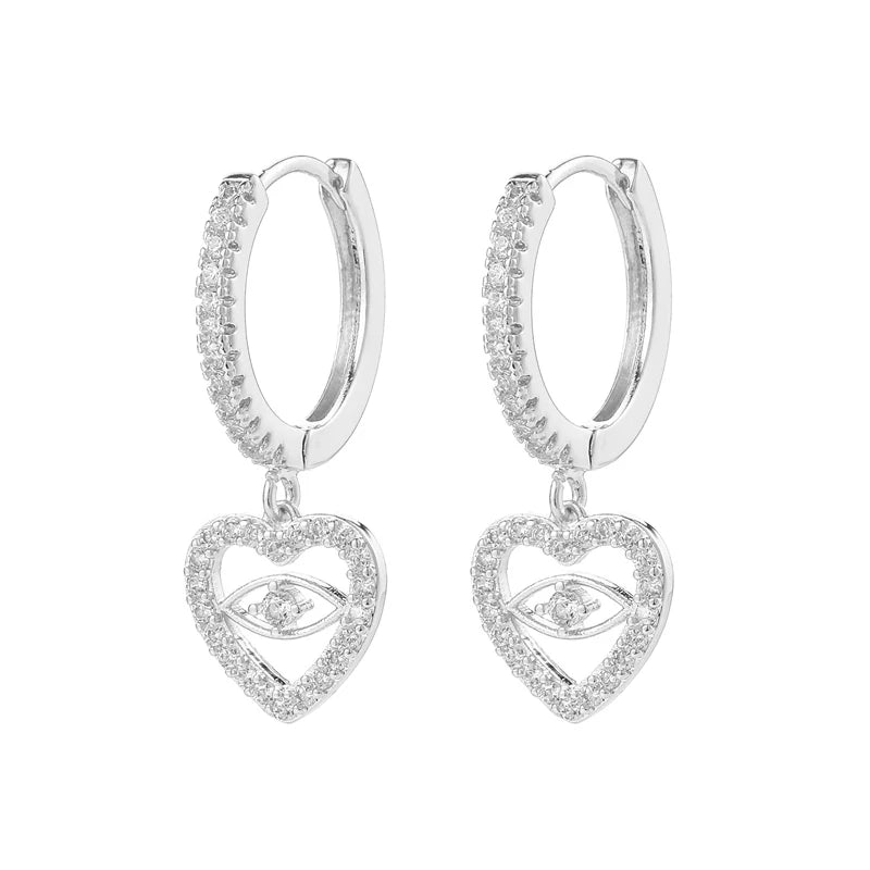 Geometric Drop Earrings Star Heart Pendant Hoop Earrings Party Jewelry