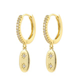 Geometric Drop Earrings Star Heart Pendant Hoop Earrings Party Jewelry