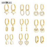 Geometric Drop Earrings Star Heart Pendant Hoop Earrings Party Jewelry