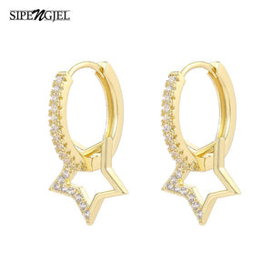 Geometric Drop Earrings Star Heart Pendant Hoop Earrings Party Jewelry