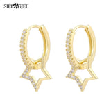 Geometric Drop Earrings Star Heart Pendant Hoop Earrings Party Jewelry