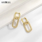 Geometric Oval Drop Earrings Punk Rectangle Hip Hop Earings