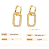 Geometric Oval Drop Earrings Punk Rectangle Hip Hop Earings