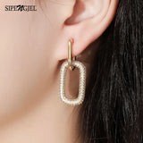 Geometric Oval Drop Earrings Punk Rectangle Hip Hop Earings