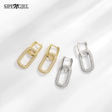 Geometric Oval Drop Earrings Punk Rectangle Hip Hop Earings