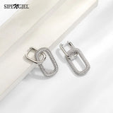 Geometric Oval Drop Earrings Punk Rectangle Hip Hop Earings