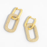 Geometric Oval Drop Earrings Punk Rectangle Hip Hop Earings