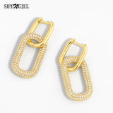 Geometric Oval Drop Earrings Punk Rectangle Hip Hop Earings