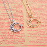 Silver Moon Star Pendant Necklace Crescent Clavicle Chain Choker