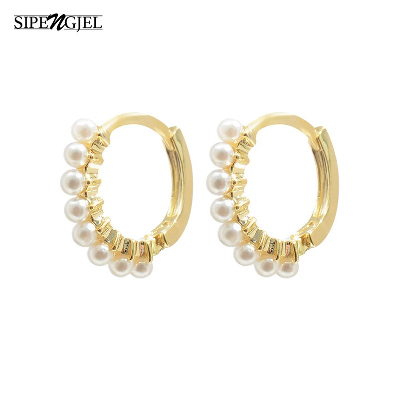 SIPENGJEL Small Hoop Earrings for Women Round Piercing Earrings