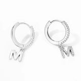 SIPENGJEL Initials A-Z Drop Hoop Earrings Women Punk Dangle Jewelry Gift