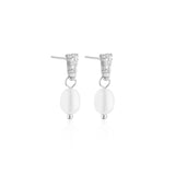 Natural Freshwater Pearl Drop Earrings Zircon Korea Style
