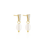 Natural Freshwater Pearl Drop Earrings Zircon Korea Style