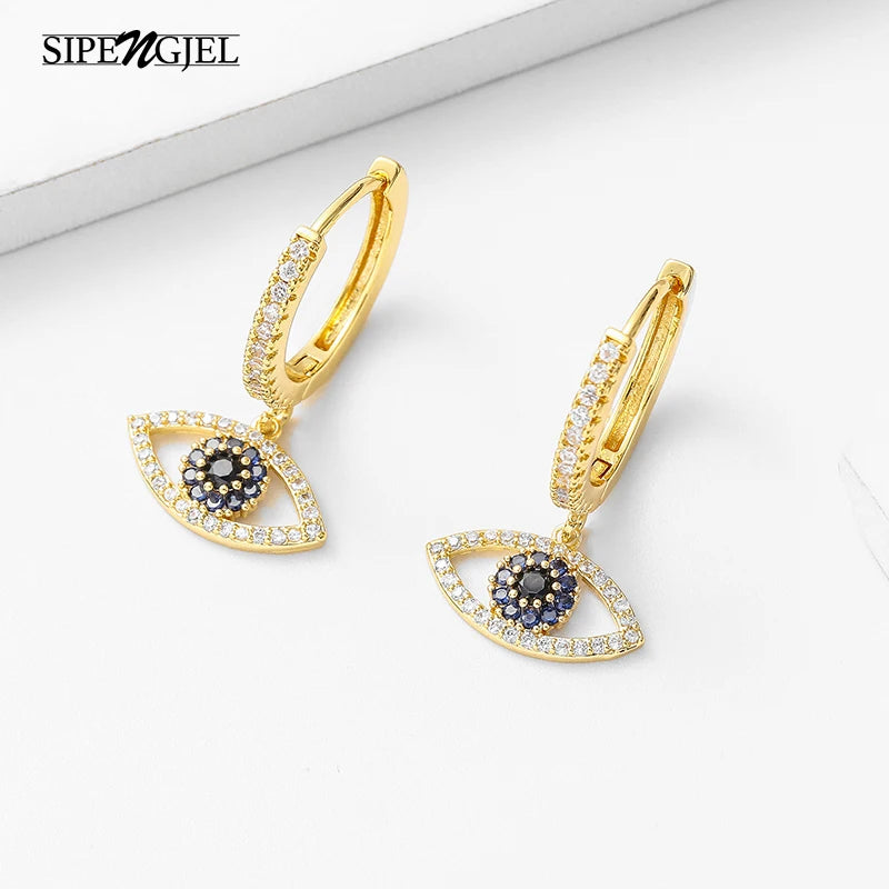 Hugging Hoop Earrings Hip Hop Eyes Piercing Earrings