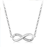 SIPENGJEL Silver Infinity Necklace Love Pendant Short Chain Necklaces For Women