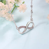 SIPENGJEL Silver Infinity Necklace Love Pendant Short Chain Necklaces For Women