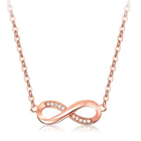SIPENGJEL Silver Infinity Necklace Love Pendant Short Chain Necklaces For Women