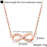 SIPENGJEL Silver Infinity Necklace Love Pendant Short Chain Necklaces For Women