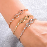 SIPENGJEL Infinity Chain Bracelet Stainless Steel Adjustable