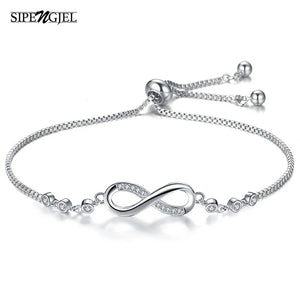 SIPENGJEL Infinity Chain Bracelet Stainless Steel Adjustable