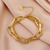 SIPENGJEL Metal Thick Chain Bracelets for Women