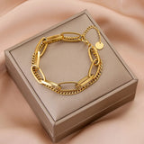 SIPENGJEL Metal Thick Chain Bracelets for Women