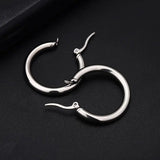 SIPENGJEL Thick Smooth Metal Hoop Earrings Set Women Small Big Circle Jewelry