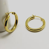 SIPENGJEL Thick Smooth Metal Hoop Earrings Set Women Small Big Circle Jewelry