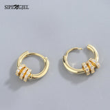 Two Wear Methods Zircon Hoop Earrings For Women