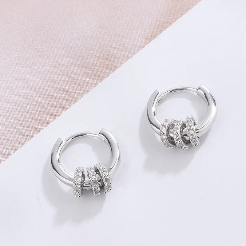 Two Wear Methods Zircon Hoop Earrings For Women