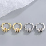 Two Wear Methods Zircon Hoop Earrings For Women