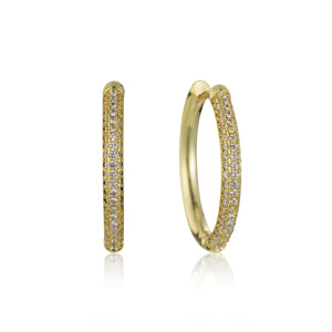 Zircon Plated Hoop Earrings for Women Metallic Ear Hoops Piercing Jewelry