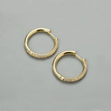 Zircon Plated Hoop Earrings for Women Metallic Ear Hoops Piercing Jewelry