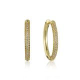 Zircon Plated Hoop Earrings for Women Metallic Ear Hoops Piercing Jewelry