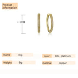 Zircon Plated Hoop Earrings for Women Metallic Ear Hoops Piercing Jewelry
