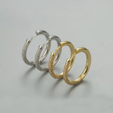 Zircon Plated Hoop Earrings for Women Metallic Ear Hoops Piercing Jewelry