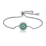 Zircon Evil Eye Charm Bracelet Adjustable Box Chain Jewelry Gift