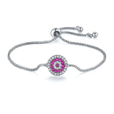 Zircon Evil Eye Charm Bracelet Adjustable Box Chain Jewelry Gift