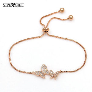 SIPENGJEL Classic Butterfly Bracelet Adjustable Chain Jewelry Party