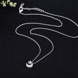 SIPENGJEL Zircon Moon Star Pendant Necklace Women Fine Jewelry