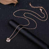SIPENGJEL Zircon Moon Star Pendant Necklace Women Fine Jewelry