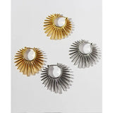 Vintage Punk fan-shaped Earrings Geometric Goth Hoop Wedding Jewelry