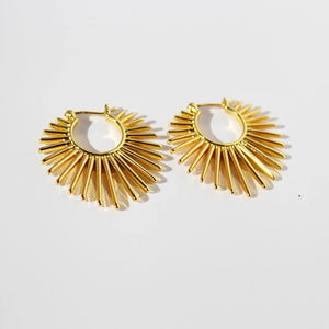 Vintage Punk fan-shaped Earrings Geometric Goth Hoop Wedding Jewelry