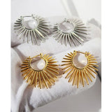 Vintage Punk fan-shaped Earrings Geometric Goth Hoop Wedding Jewelry