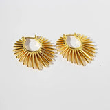 Vintage Punk fan-shaped Earrings Geometric Goth Hoop Wedding Jewelry